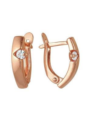 Серьги бижутерия, покрытие - золочение, вставка - фианит (недрагоценный камень)