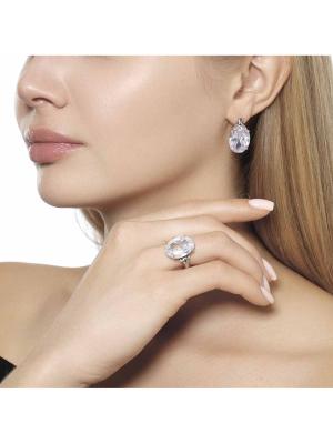 Кольцо серебро 925 пробы, покрытие - оксидирование, вставка - фианит (недрагоценный камень)