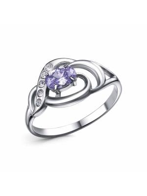 Кольцо бижутерия, покрытие - серебрение с оксидированием, вставка - стекло ювелирное preciosa, фианит (недрагоценный камень)