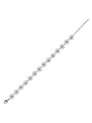 Браслет бижутерия, покрытие - серебрение, вставка - стекло ювелирное preciosa