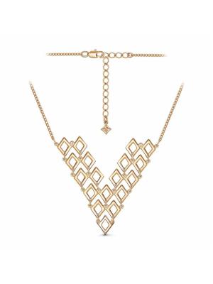 Колье бижутерия, покрытие - золочение, без вставок