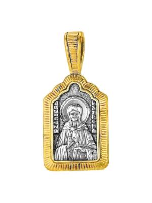 Подвеска серебро 925 пробы, покрытие - оксидирование, выборочное золочение, без вставок