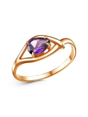 Кольцо бижутерия, покрытие - золочение, вставка - фианит (недрагоценный камень)