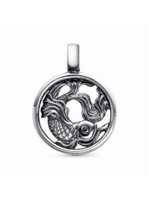 Подвеска "рыбы" бижутерия, покрытие - серебрение с оксидированием, без вставок