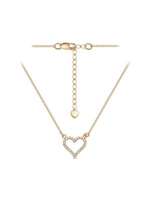 Колье серебро 925 пробы, покрытие - золочение, вставка - фианит (недрагоценный камень)