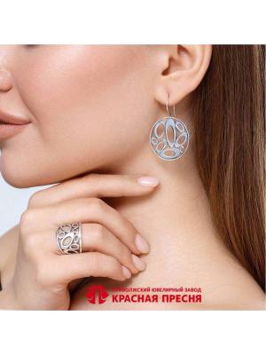 Серьги серебро 925 пробы, покрытие - платинирование, без вставок