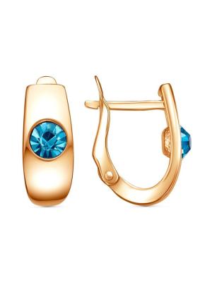 Серьги бижутерия, покрытие - золочение, вставка - стекло ювелирное preciosa