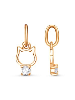 Подвеска бижутерия, покрытие - золочение, вставка - фианит (недрагоценный камень)