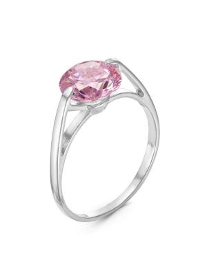 Кольцо бижутерия, покрытие - серебрение, вставка - фианит (недрагоценный камень)