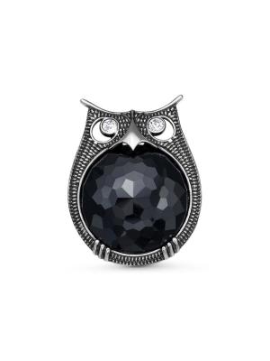 Брошь бижутерия, покрытие - серебрение с оксидированием