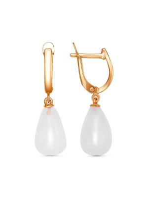 Серьги бижутерия, покрытие - золочение, вставка - искуственный оникс