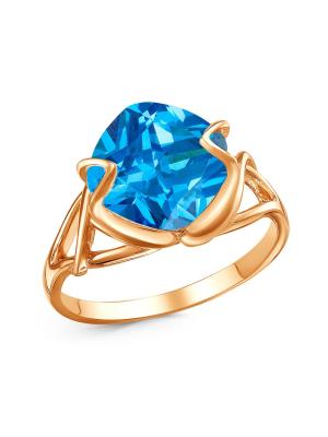 Кольцо бижутерия, покрытие - золочение, вставка - фианит (недрагоценный камень)