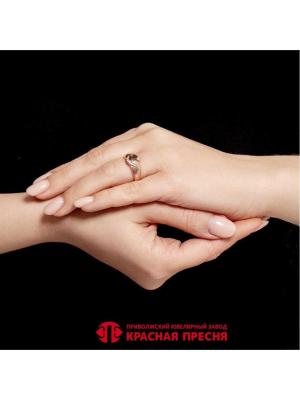 Кольцо серебро 925 пробы, покрытие - золочение, выборочное родирование, вставка - дымчатый кварц, фианит (недрагоценный камень)