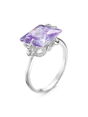 Кольцо бижутерия, покрытие - серебрение, вставка - фианит (недрагоценный камень)