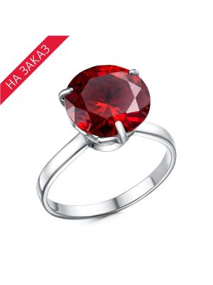 Кольцо серебро 925 пробы, покрытие - платинирование, вставка - фианит (недрагоценный камень)