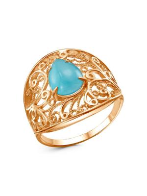 Кольцо бижутерия, покрытие - золочение, вставка - искусственный кошачий глаз