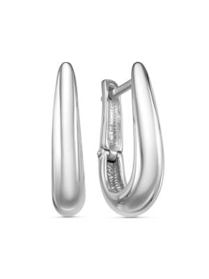 Серьги серебро 925 пробы, покрытие - родирование, без вставок