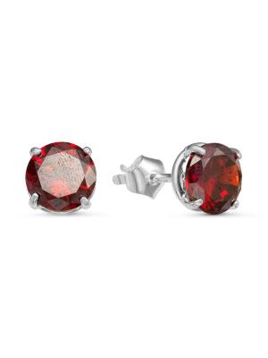 Серьги бижутерия, покрытие - серебрение, вставка - фианит (недрагоценный камень)