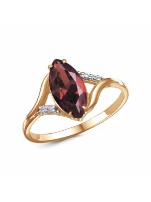 Кольцо серебро 925 пробы, покрытие - золочение, выборочное родирование, вставка - фианит (недрагоценный камень)