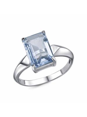 Кольцо серебро 925 пробы, покрытие - родирование, вставка - стекло ювелирное собственной огранки