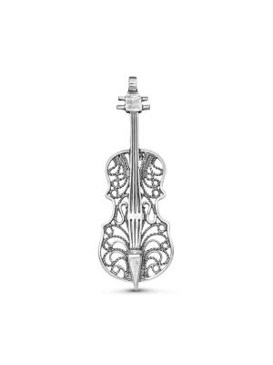 Брошь серебро 925 пробы, покрытие - оксидирование, без вставок