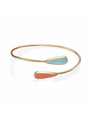 Браслет бижутерия, покрытие - золочение, отделка - эмаль, без вставок