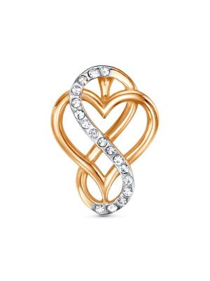 Подвеска бижутерия, покрытие - золочение, выборочное родирование, вставка - стекло ювелирное preciosa