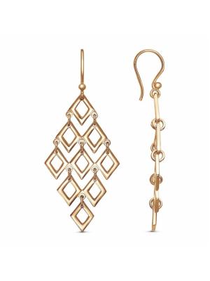 Серьги бижутерия, покрытие - золочение, без вставок