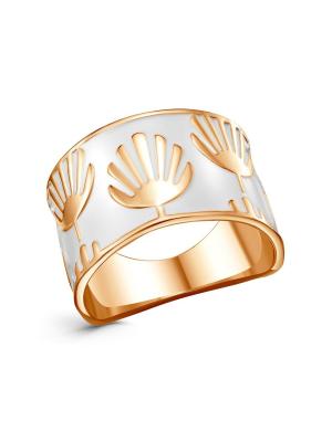 Кольцо бижутерия, покрытие - золочение, отделка - эмаль, без вставок