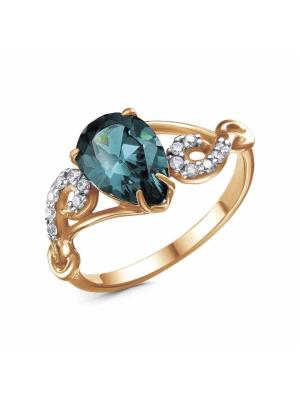 Кольцо серебро 925 пробы, покрытие - золочение, выборочное родирование