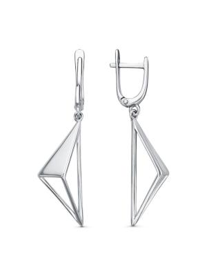 Серьги серебро 925 пробы, покрытие - родирование, без вставок