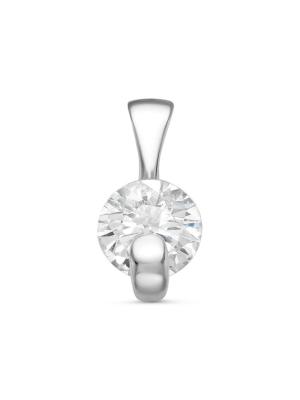 Подвеска серебро 925 пробы, покрытие - родирование, вставка - фианит (недрагоценный камень)