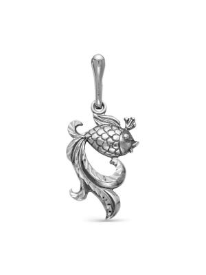 Подвеска серебро 925 пробы, покрытие - оксидирование, отделка - алмазная грань, без вставок