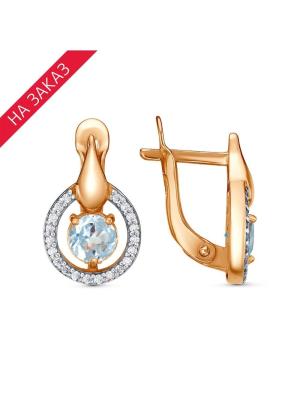 Серьги серебро 925 пробы, покрытие - золочение, выборочное родирование