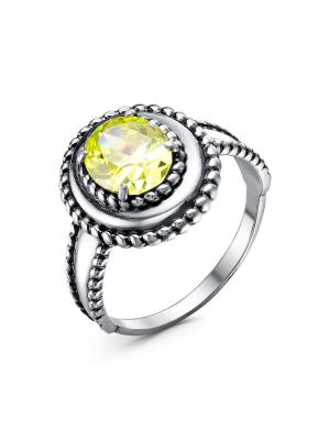 Кольцо бижутерия, покрытие - серебрение с оксидированием, вставка - фианит (недрагоценный камень)