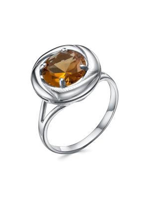 Кольцо бижутерия, покрытие - серебрение с оксидированием, вставка - искусственный султанит