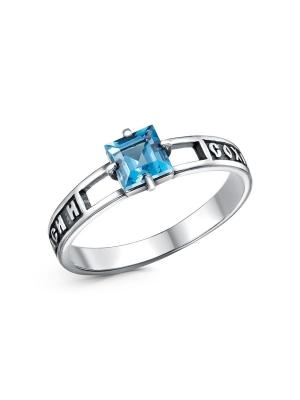 Кольцо серебро 925 пробы, покрытие - оксидирование, вставка - лондон топаз (полудрагоценный камень)