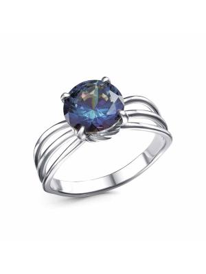 Кольцо серебро 925 пробы, покрытие - платинирование, вставка - фианит (недрагоценный камень)