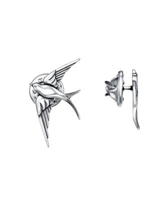 Брошь серебро 925 пробы, покрытие - оксидирование, без вставок