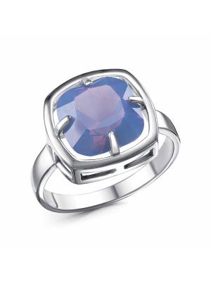 Кольцо серебро 925 пробы, покрытие - платинирование, вставка - ситалл собственной огранки