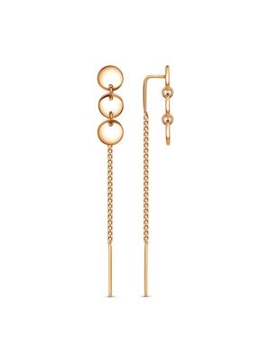 Серьги бижутерия, покрытие - золочение, без вставок