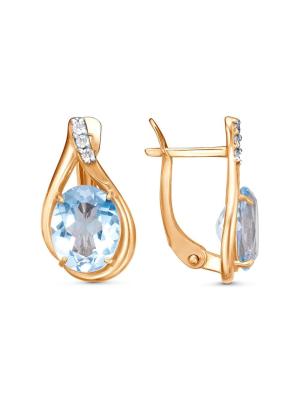 Серьги серебро 925 пробы, покрытие - золочение, выборочное родирование