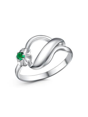 Кольцо бижутерия, покрытие - платинирование, вставка - искусственная шпинель