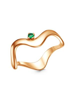 Кольцо бижутерия, покрытие - золочение, вставка - искусственная шпинель