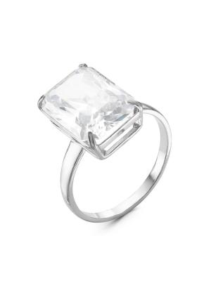 Кольцо серебро 925 пробы, покрытие - родирование, вставка - фианит (недрагоценный камень)