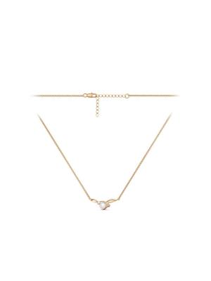 Колье бижутерия, покрытие - золочение, вставка - культивированный жемчуг, фианит (недрагоценный камень), стекло ювелирное