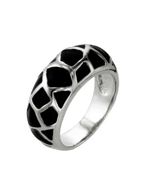 Кольцо бижутерия, покрытие - серебрение, отделка - эмаль, без вставок