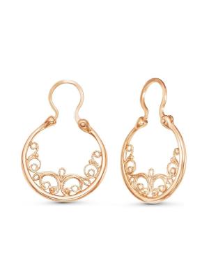 Серьги бижутерия, покрытие - золочение, без вставок