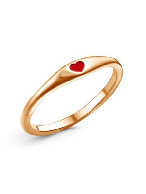 Кольцо бижутерия, покрытие - золочение, отделка - эмаль, без вставок