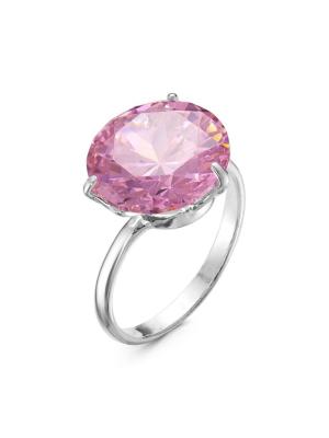 Кольцо бижутерия, покрытие - серебрение, вставка - фианит (недрагоценный камень)